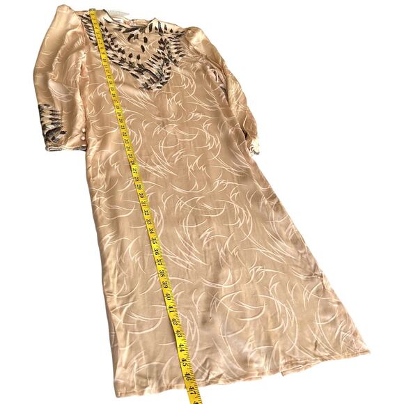 Francesca of Damon Midi Shift Dress Women Size 8 100% Silk Vintage Beaded - Picture 4 of 13